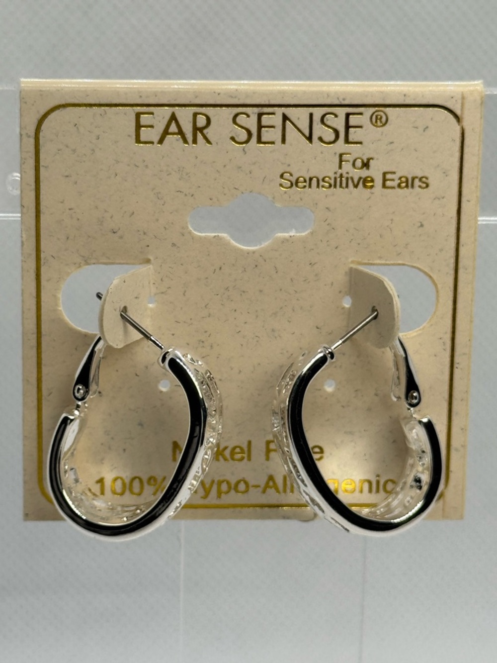 Silver and Black Hoop Earrings for Sensitive Ears